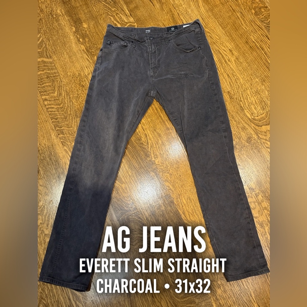 AG Adriano Goldschmied Everett Slim Straight Jeans 31x32 Charcoal Gray Stretch